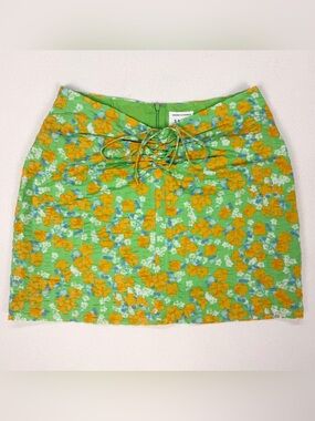 Sabo Lyla Draw Mini Skirt Green Floral